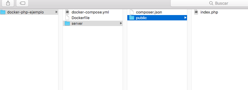 docker php nueva estructura directorios